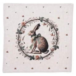 Stoffen servetten (6) haas en roosjes groen