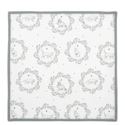 Stoffen servetten (6) wit/grijs kat