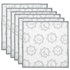 Stoffen servetten (6) wit/grijs kat