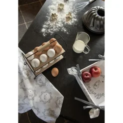 Stoffen servetten (6) wit/grijs kat