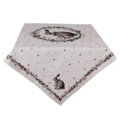 Tafelkleed haas en roosjes groen 100*100