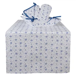 Tafelloper roosjes blauw 50*140