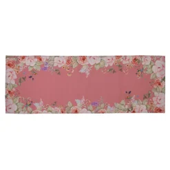 Tafelloper roze met bloemen 50*140