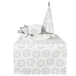 Tafelloper wit/grijs hond 50*140