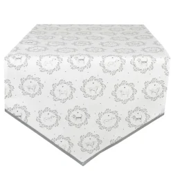 Tafelloper wit/grijs hond 50*160