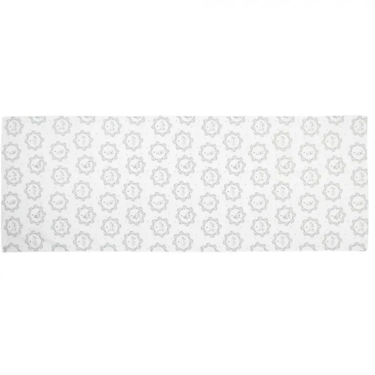 Tafelloper wit/grijs kat 50*140