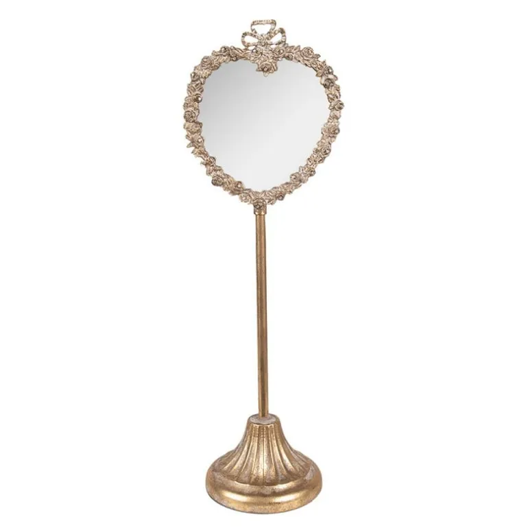 Tafelspiegel hartvorm roosjes 14*11*43