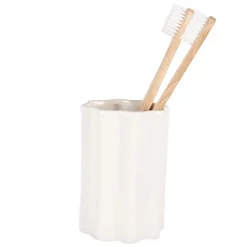 Tandenborstelhouder gegolfd wit