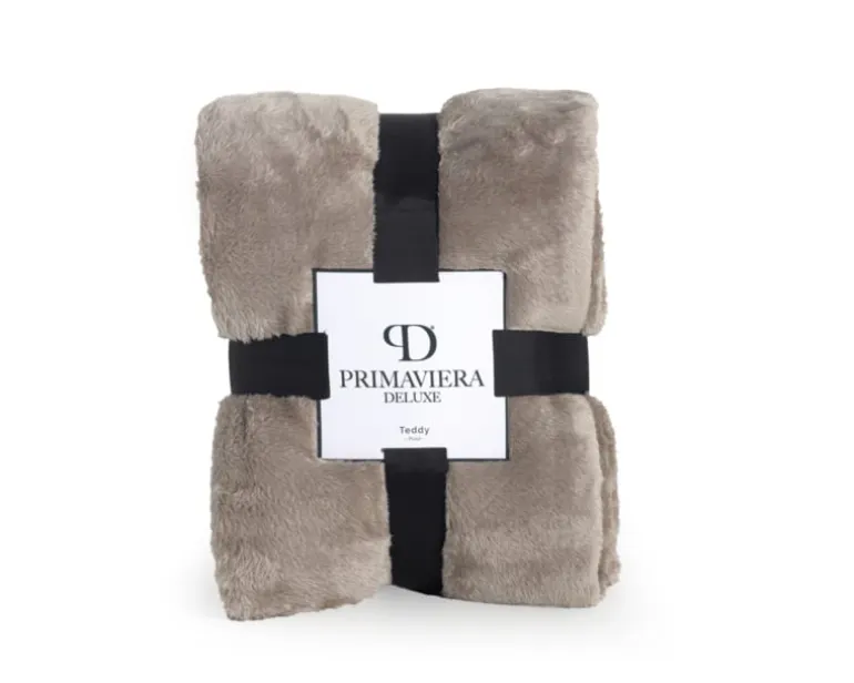 Teddy plaid diep taupe 150*200