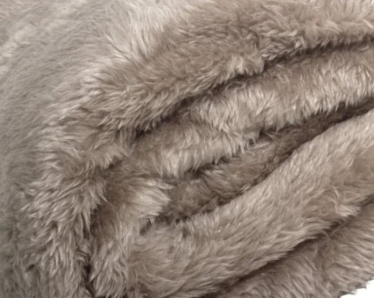 Teddy plaid diep taupe 150*200