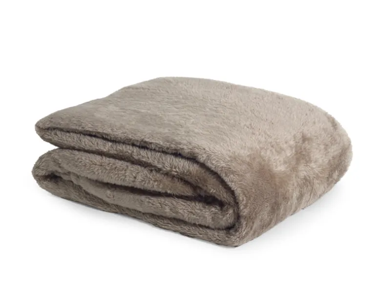 Teddy plaid diep taupe 150*200