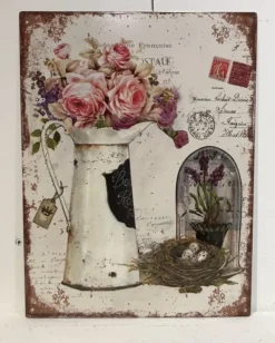 Tekstbord / wandplaat Kan met rozen 25*33