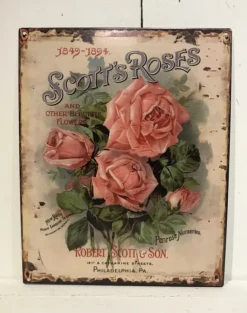 Tekstbord / wandplaat Scott’s Roses 20*25
