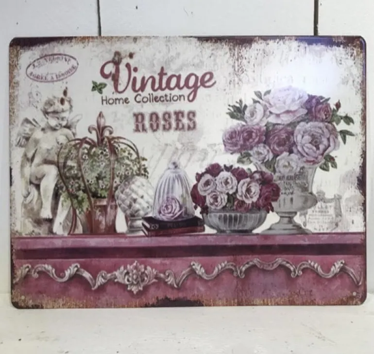 Tekstbord / wandplaat Vintage Home Collection 33*25