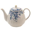 Theepot blauwe bloemetjes