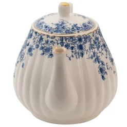 Theepot blauwe bloemetjes