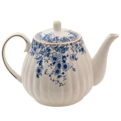 Theepot blauwe bloemetjes