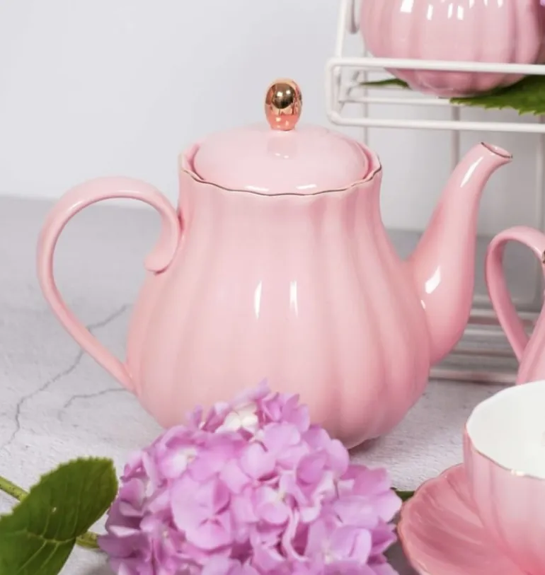 Theepot Royal Rose roze/goud