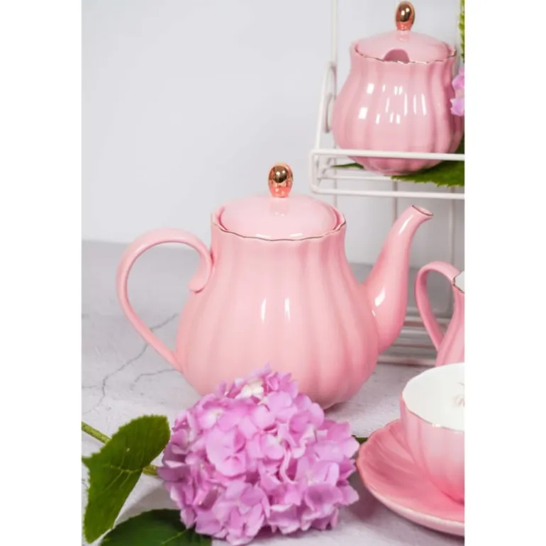 Theepot Royal Rose roze/goud