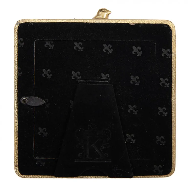 Vierkant goudkleurig fotolijstje vogel 8*8