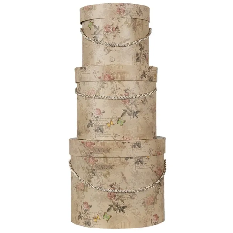 Vintage hoedendoos set van 3