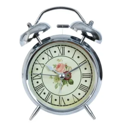 Vintage wekker zilver 12*15