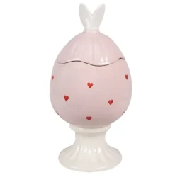 Voorraadpot ei roze 13*25