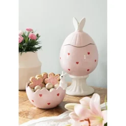 Voorraadpot ei roze 13*25