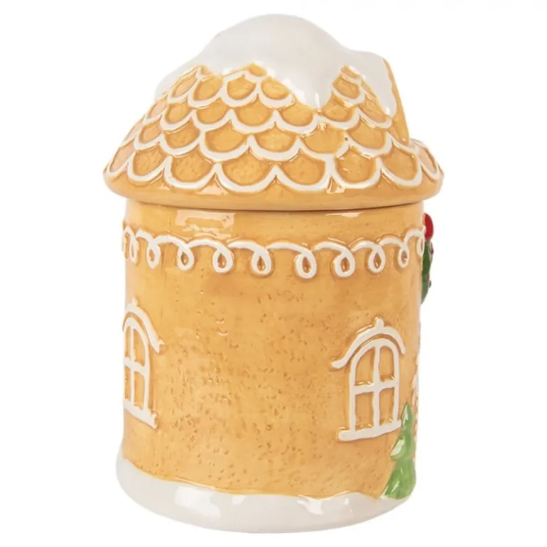 Voorraadpot met deksel peperkoek huis 13*17