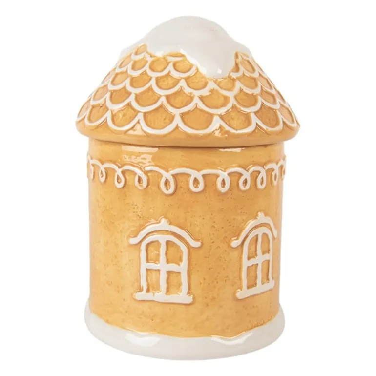 Voorraadpot met deksel peperkoek huis 13*17