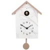 Wandklok met vogelgeluid wit/beige 20*10*26