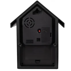 Wandklok met vogelgeluid zwart 20*10*26
