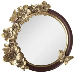 Wandspiegel met bloemen en vlinder 36*5*35