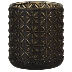 Waxinelichthouder (A) zwart/goud 8*9