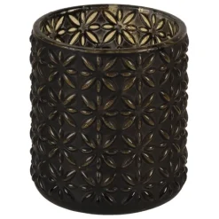 Waxinelichthouder (A) zwart/goud 8*9