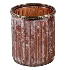 Waxinelichthouder bruin/roze 10*12