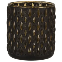 Waxinelichthouder (C) zwart/goud 8*9