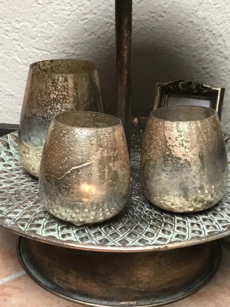 Waxinelichthouder goud 9*10