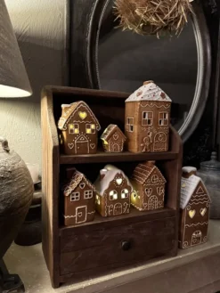 Waxinelichthouder peperkoekhuisje 12*7*16