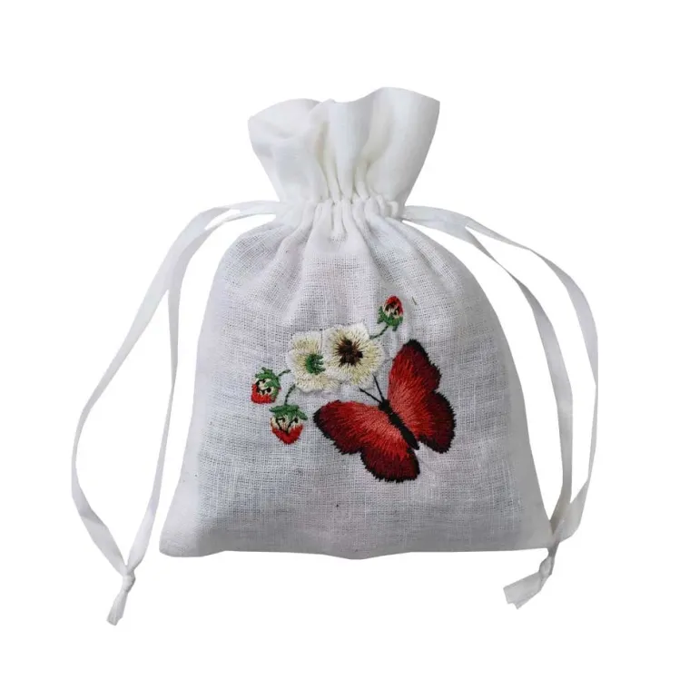 Wit geurzakje Vlinder gevuld met potpourri