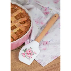 Witte spatel met rozen motief