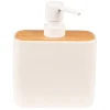 Zeepdispenser wit met hout