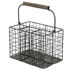 Zwart ijzeren bestekbak/houder