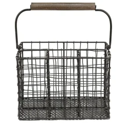 Zwart ijzeren bestekbak/houder